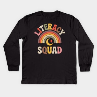 Literacy Squad Reading Teacher Interventionist Specialist Kids Long Sleeve T-Shirt
